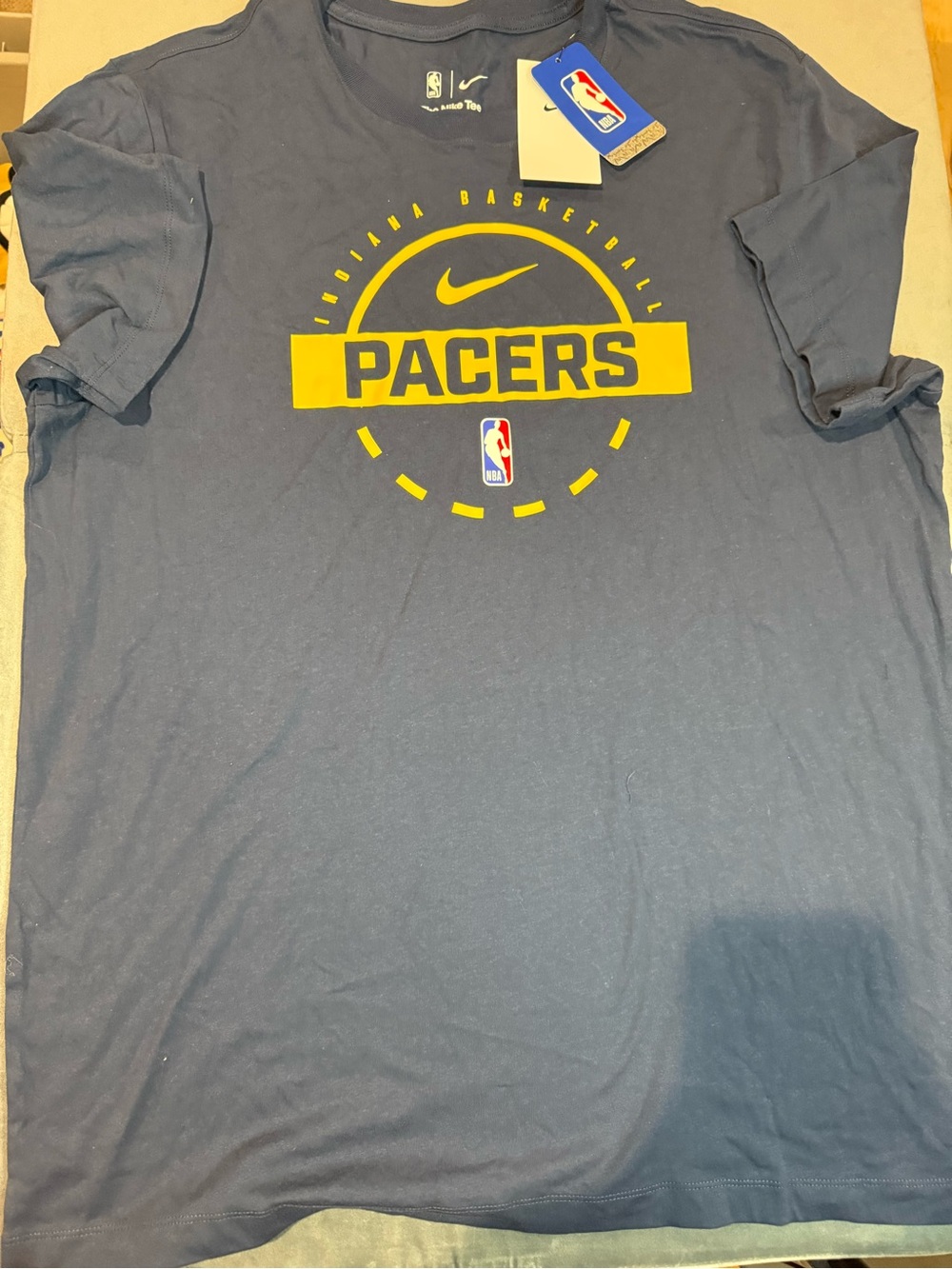 Nike Pacers Navy T-Shirt with Yellow Logo